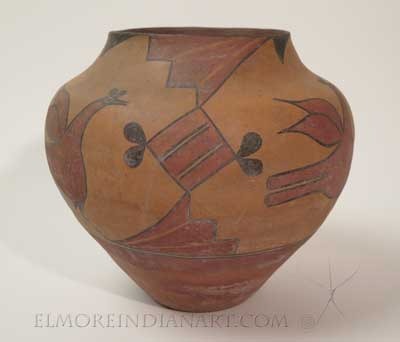 Classic Zia Jar With Three Birds, c.1910 details Classic Zia Jar With Three Birds, c.1910