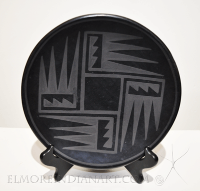 San Ildefonso Blackware Plate by Rose Gonzales details San Ildefonso Blackware Plate by Rose Gonzales