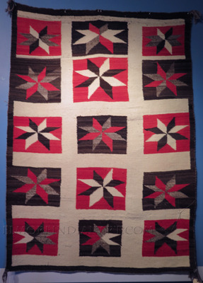 Large Navajo Transitional Weaving with Valero Stars, c.1920 details Large Navajo Transitional Weaving with Valero Stars, c.1920