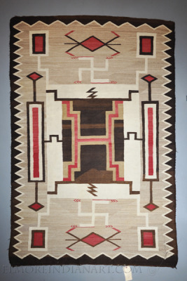 Navajo Crystal Storm Pattern Rug, JB Moore Plate Design c.1910 details Navajo Crystal Storm Pattern Rug, JB Moore Plate Design c.1910