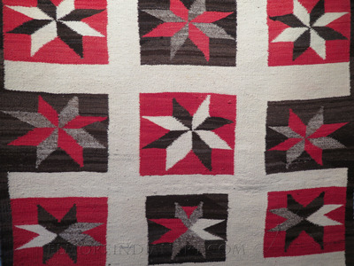 Large Navajo Transitional Weaving with Valero Stars, c.1920 details Large Navajo Transitional Weaving with Valero Stars, c.1920