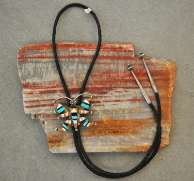Zuni Butterfly Bolo Tie