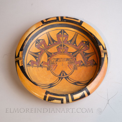 Hopi Open Yellowware Bowl w/ Palhik Mana