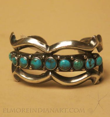 Navajo Nine Stone Sandcast Bracelet, c.1930 