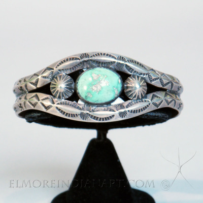 Single stone Navajo Silver Bracelet, c. 1930