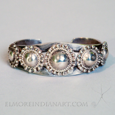 Navajo Silver Bracelet with Silver Domes, c. 1930