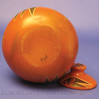 Hopi Redware Lidded Jar by Zella Cheeda