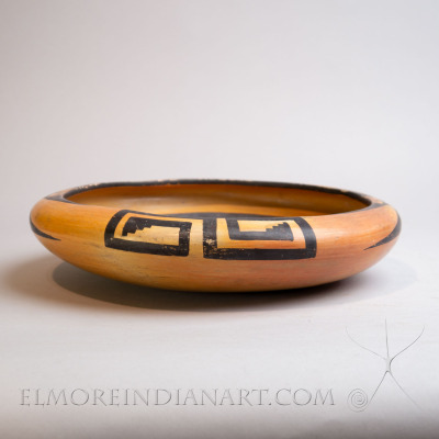 Hopi Open Yellowware Bowl w/ Palhik Mana